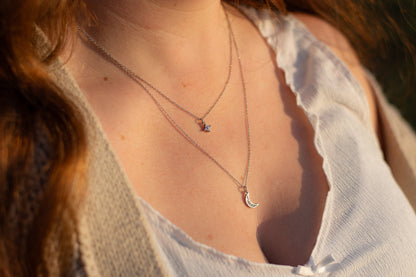 Dubbele ketting maan en ster