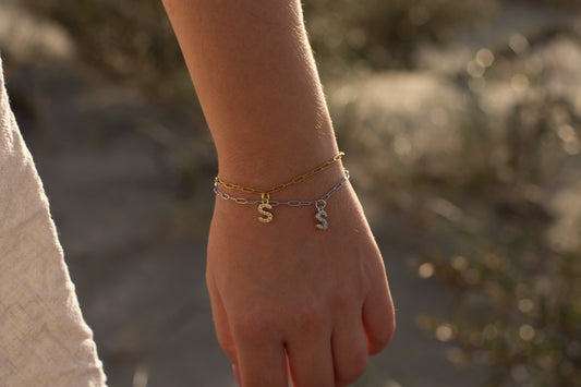 Shiny letter armband